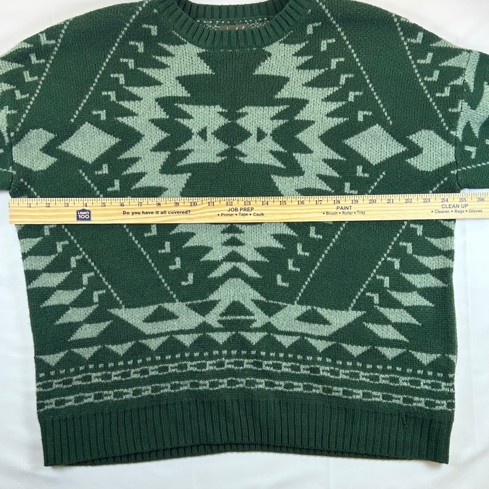 Wonderly Women's Aztec Retro Sweater‎ Green Size 2X Southwest Pattern Cabincore - Picture 7 of 10